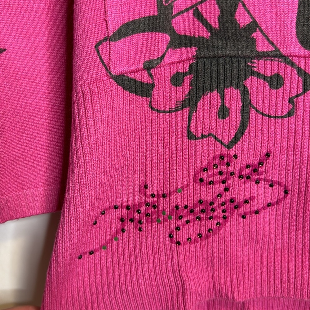 💖Eternal Love by Ed Hardy pink long sleeve hooded knit sweater Sz Small - Picture 5 of 15